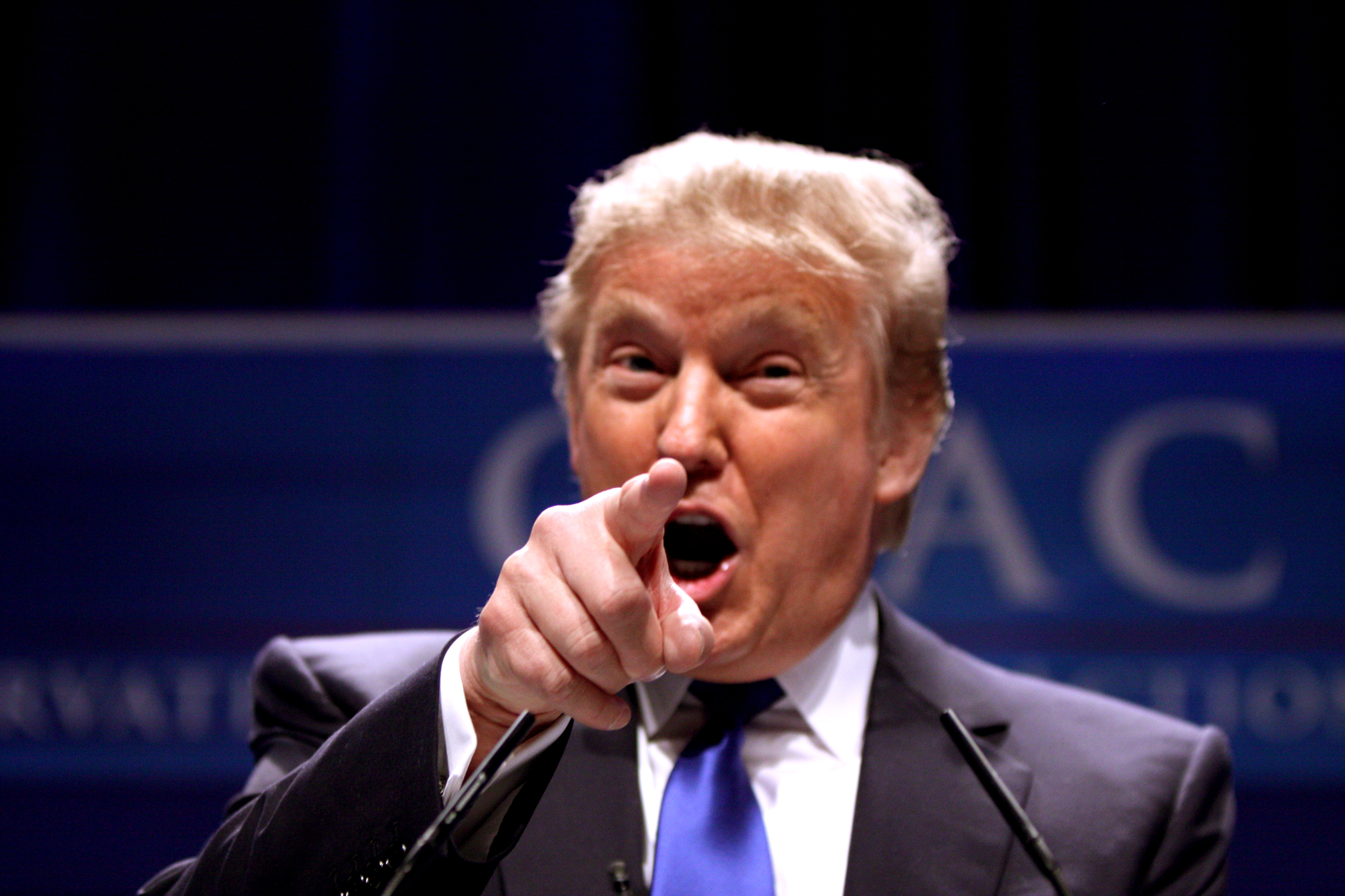 Picture of Donald Trump pointing
