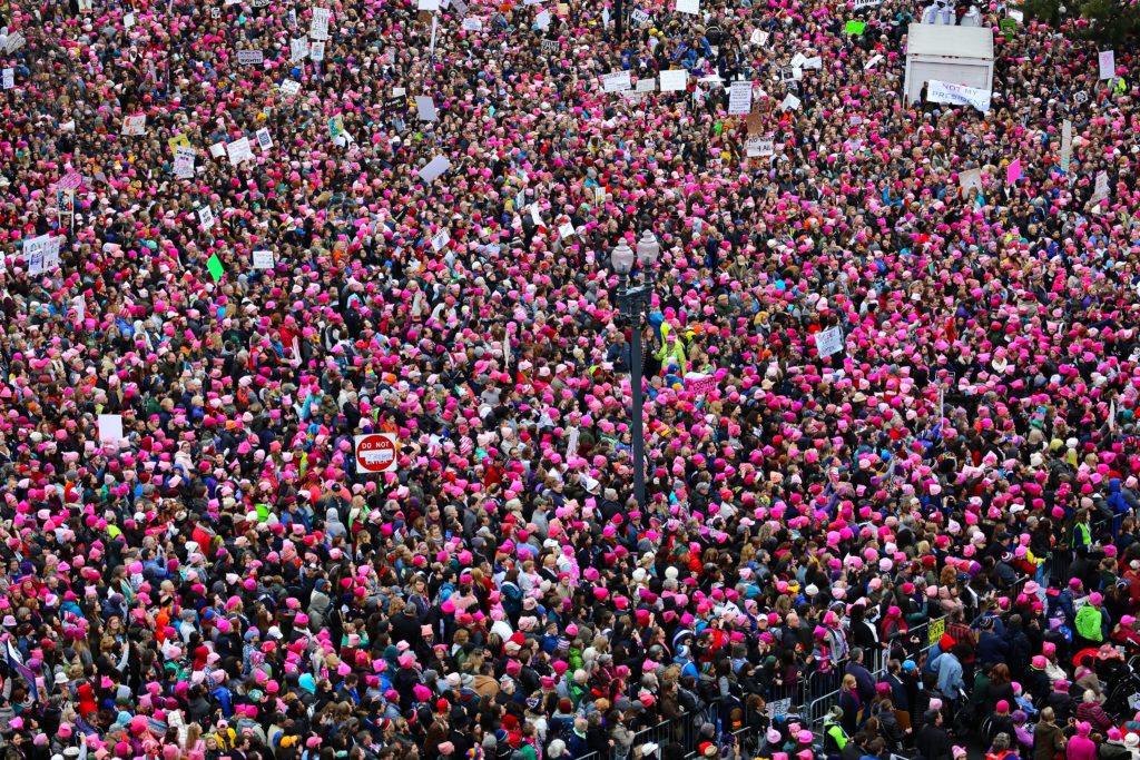 image of women's march in Washington DC 2017
