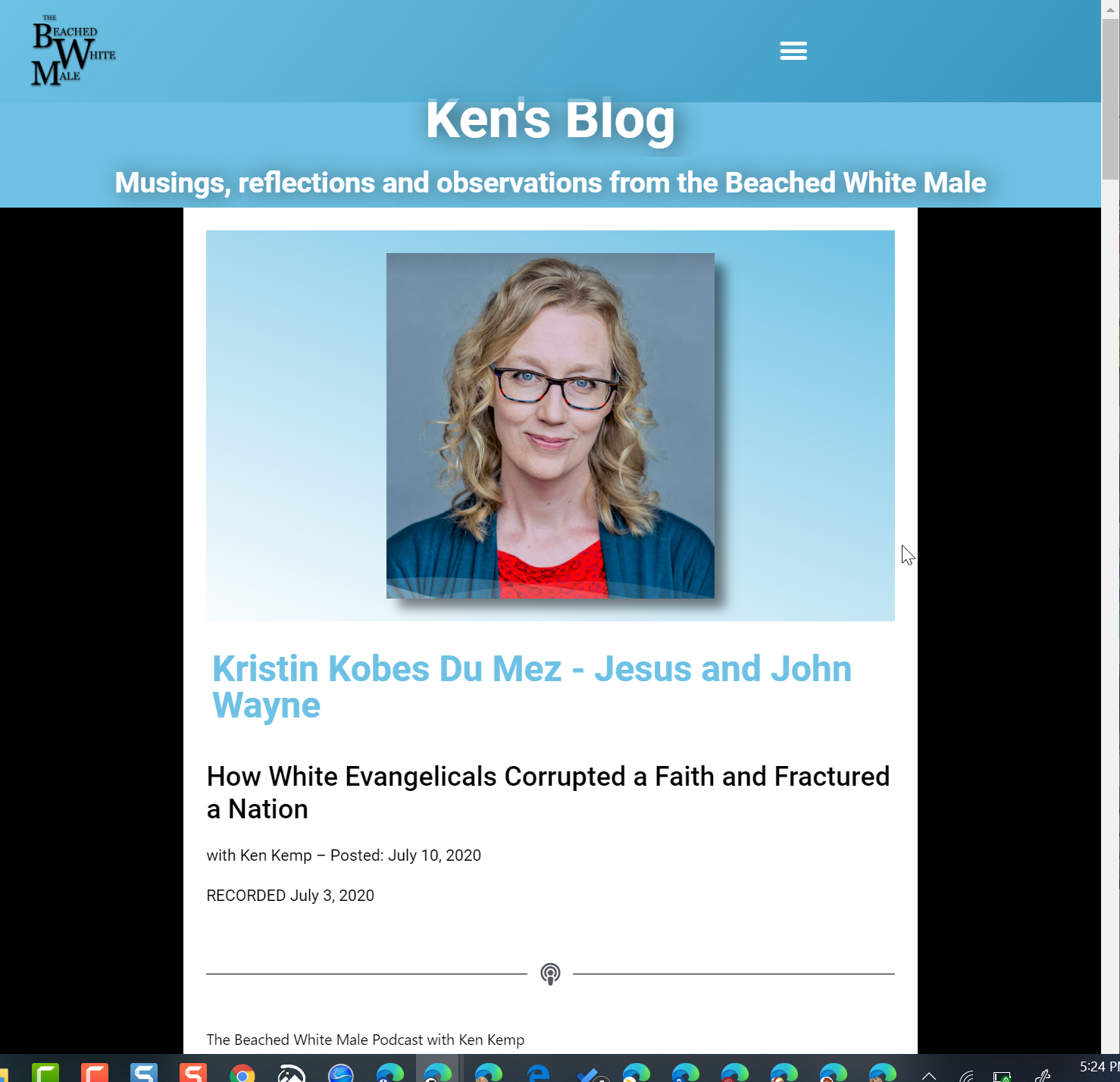 screencapture of the beached white male