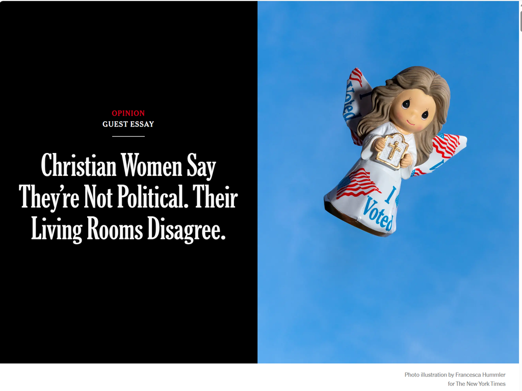 image of the title of the article online along with a precious moments figure with the words just voted on it by Francesca Hummler for the NYT