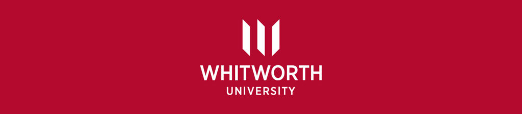 whitworth university logo white on red