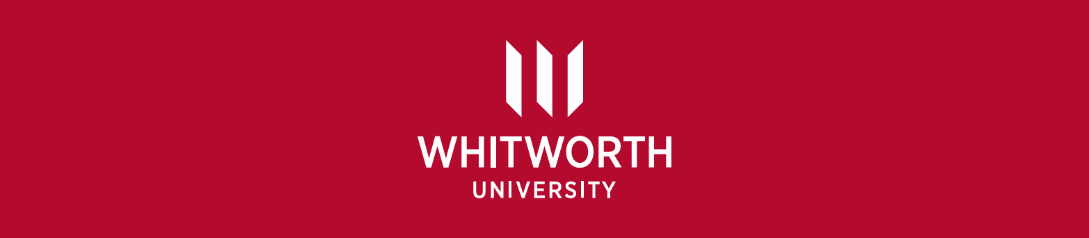 whitworth university logo white on red