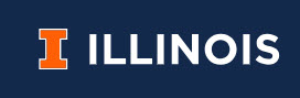 Univeristy of Illinois Logo Orange I with White Text on Blue