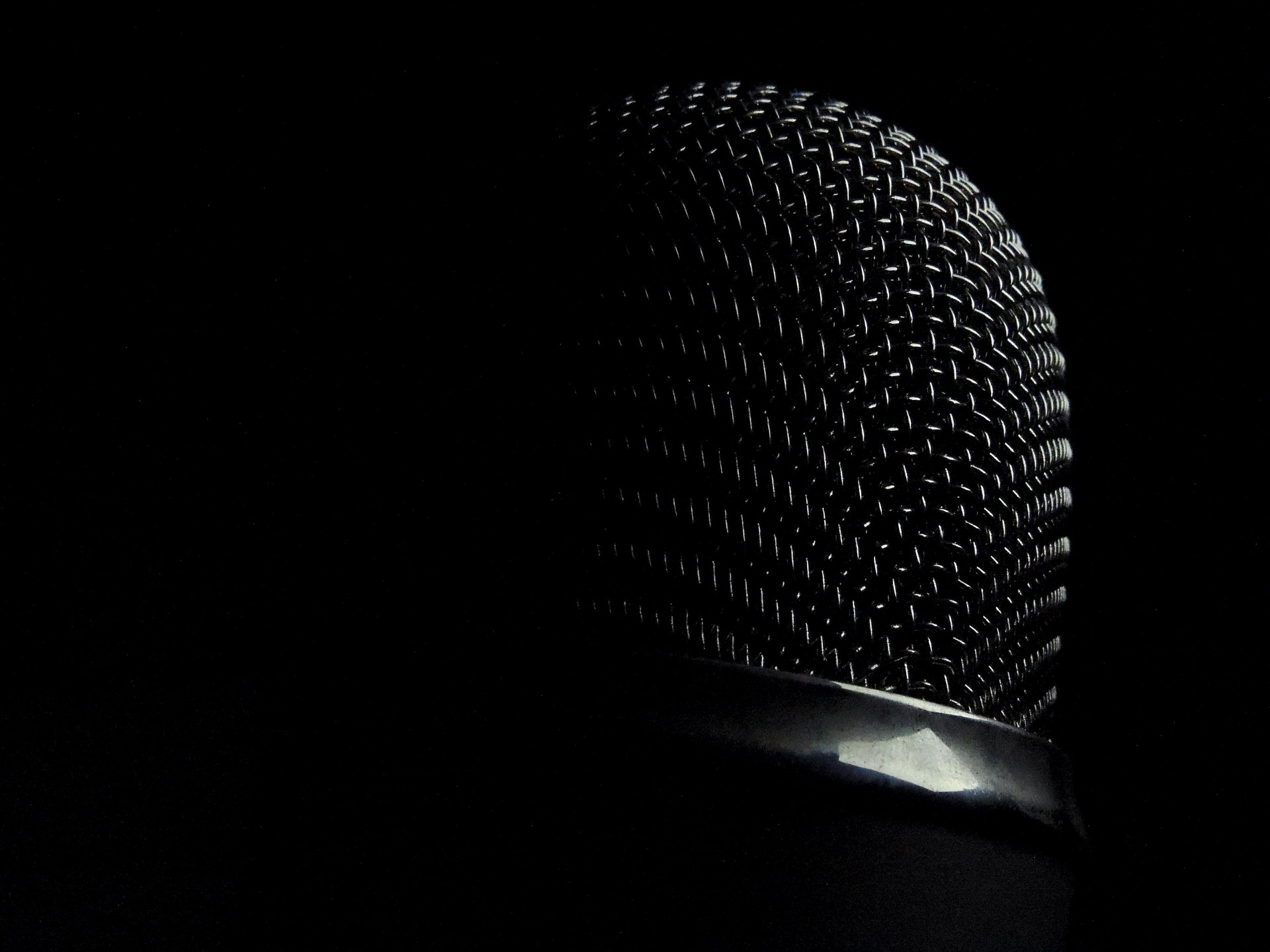 dark microphone closeup
