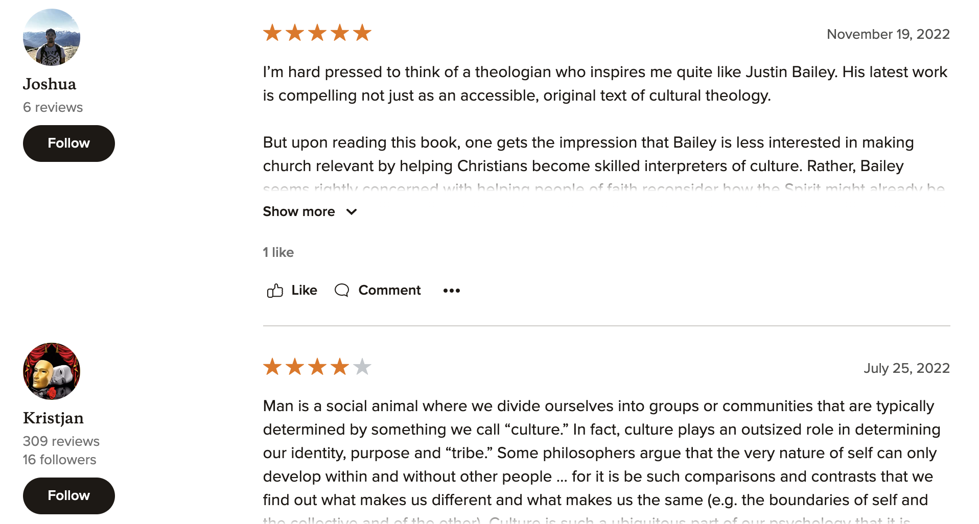 goodreads reviews